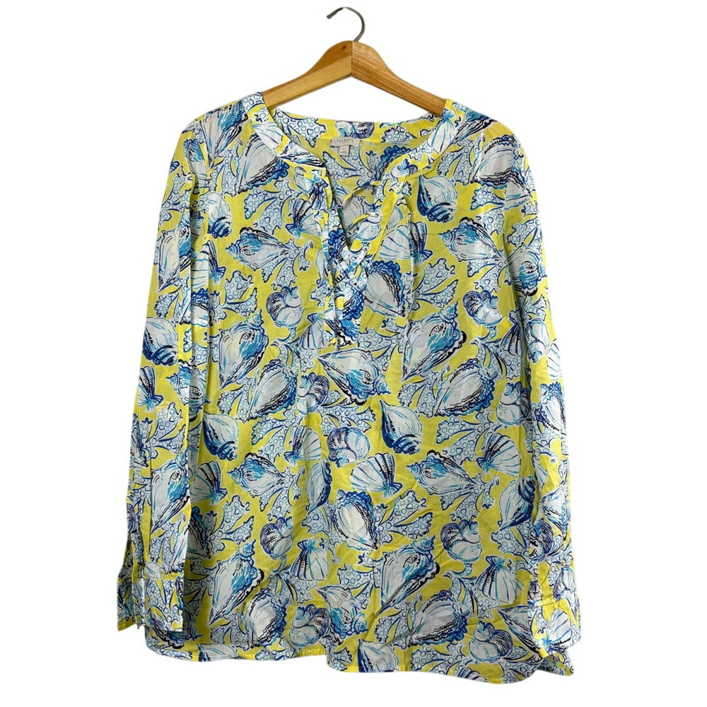 Women's Yellow Seashell Talbots Blouse L